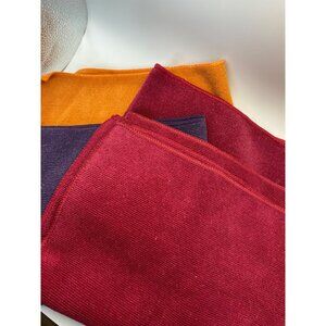 Pampered Chef Set Of 4 Microfiber Kitchen Towels In Burgundy purple  & Orange